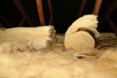 Rolls of loft insulation